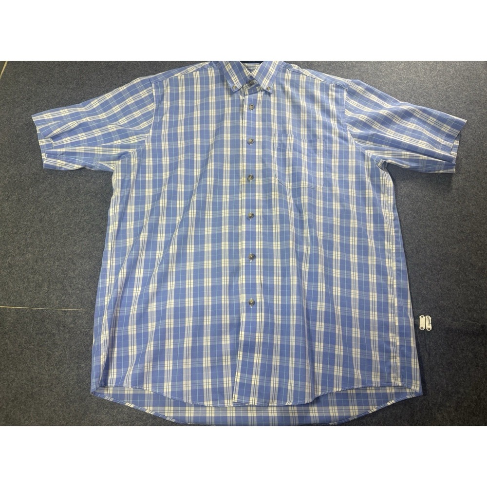 L.L.Bean Men's Traditional Fit Short Sleeve Plaid Shirt Size Large